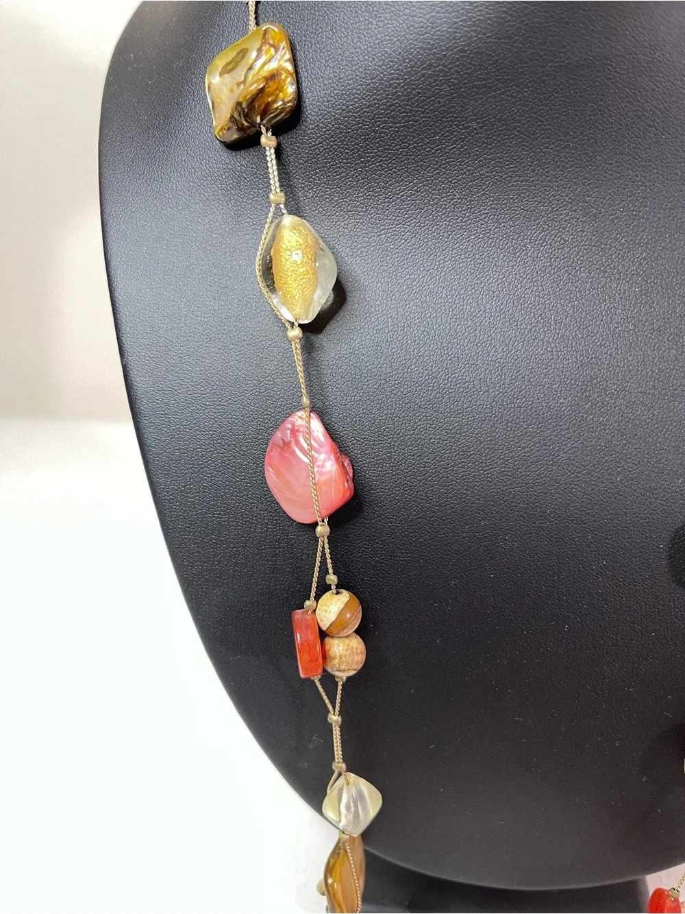 Lia Sophia Multi-Color Multi-Shape Shells & Stones Gold Tone Chain Necklace